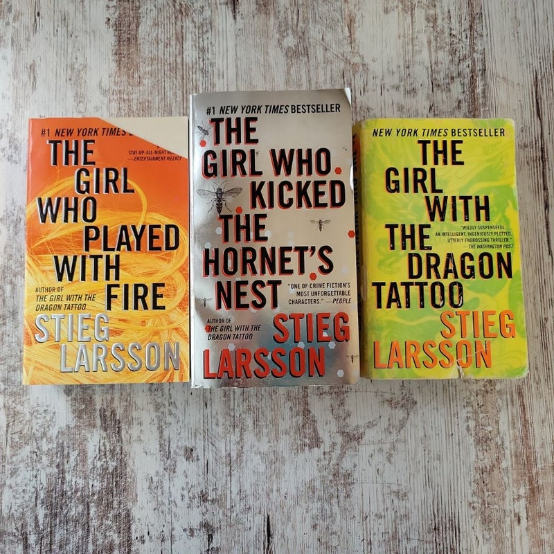The Girl with the Dragon Tattoo, The Girl Who Kicked the Hornet's Nest, and The Girl Who Played with Fire