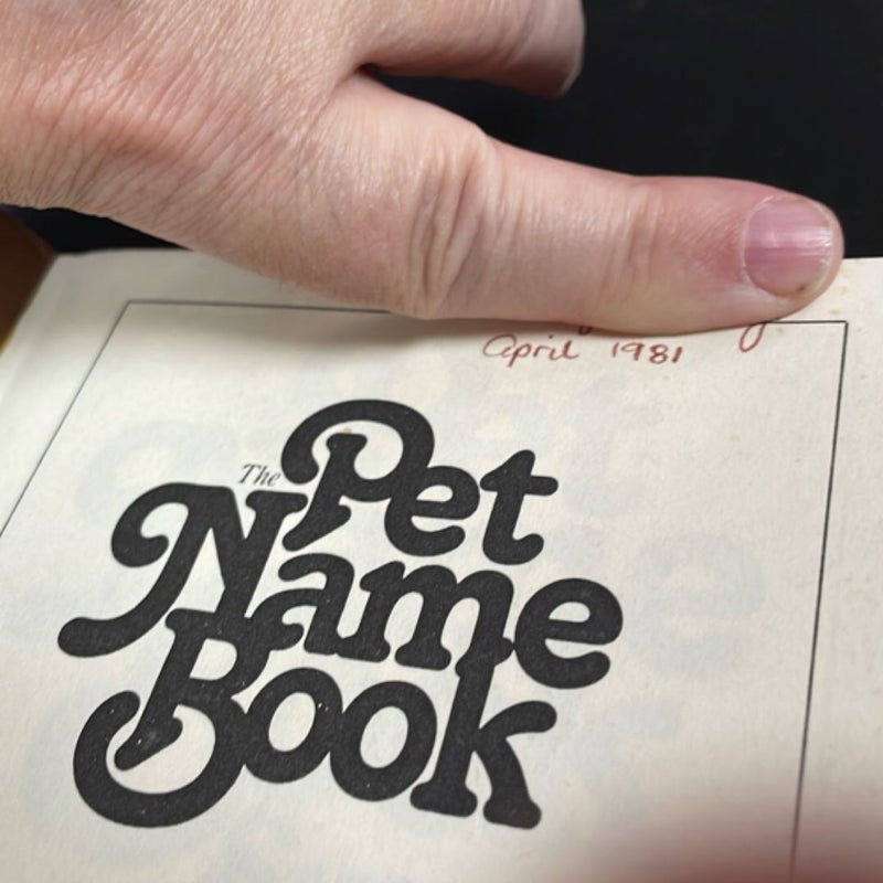 The Pet Name Book