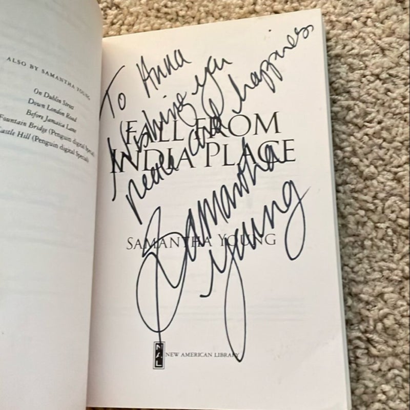 Fall from India Place (signed by the author)