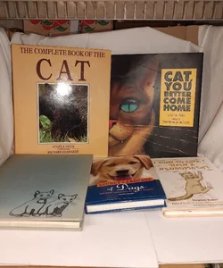4 Cat books 1 dog book: mix cat/dog books