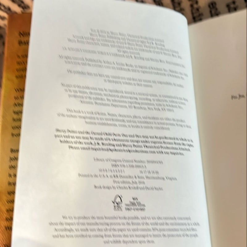 Harry Potter and the Cursed Child Parts One and Two (Special Rehearsal Edition Script)