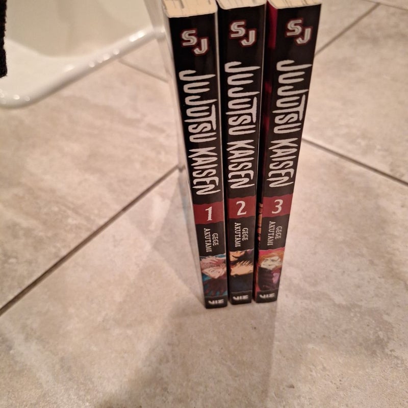 Jujutsu Kaisen, Vol. 1 Vol.2 and Vol. 3. Set of Three JJK books. Lot of three. 