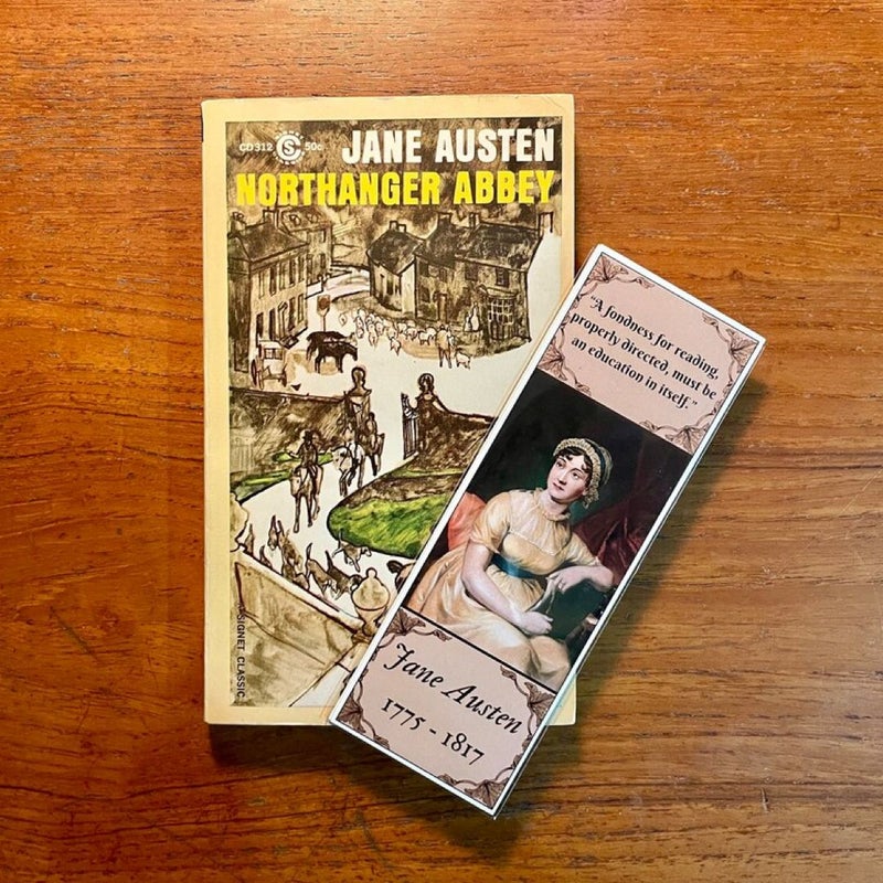 Northanger Abbey by Jane Austen 1965 Signet Edition Gothic Classics Paperback Book & Bookmark Set