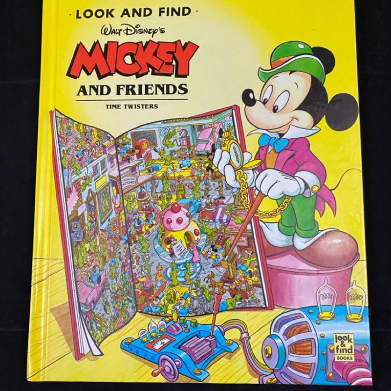 1993 Walt Disney's Look and Find Mickey and Friends Time Twisters Book Vintage