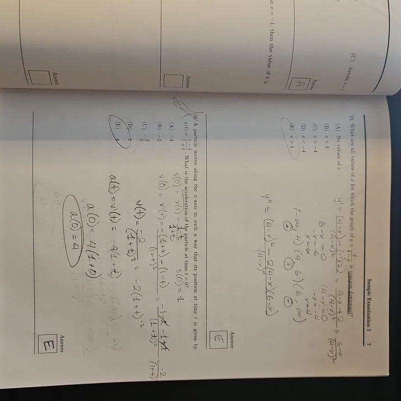 Multiple Choice & Free-Response questions in preparation for the AP calculus (AB) examination