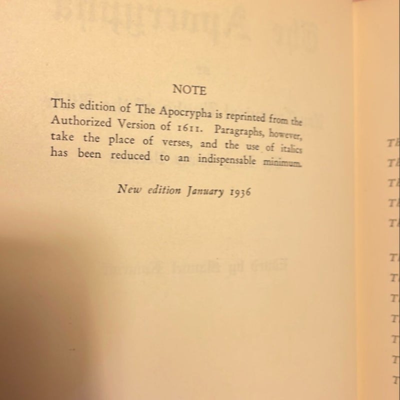 The Apocrypha (1936 Tudor Publishing, New Edition)