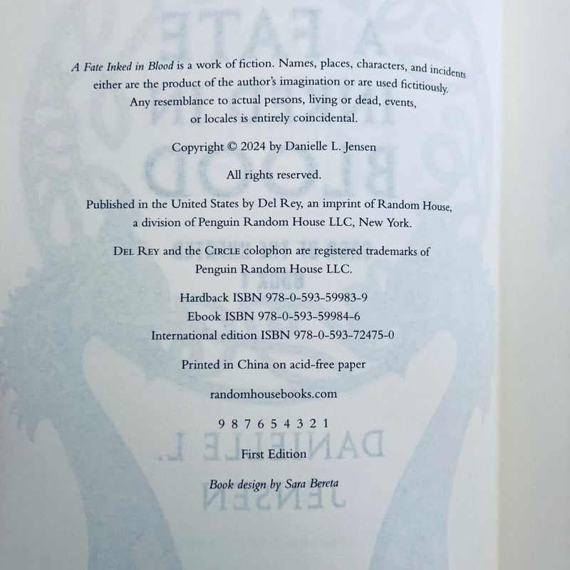 A Fate Inked In Blood Signed First Edition 