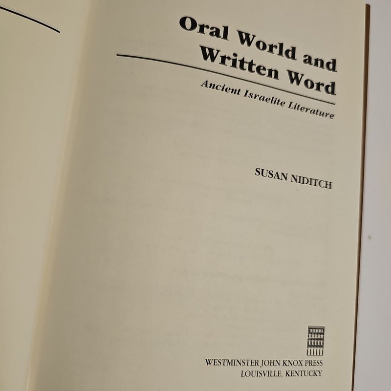 Oral World and Written Word