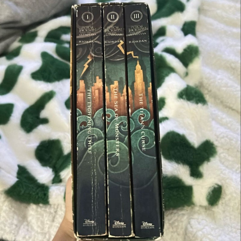 Percy Jackson and the Olympians 3 Book Paperback Boxed Set with New Covers