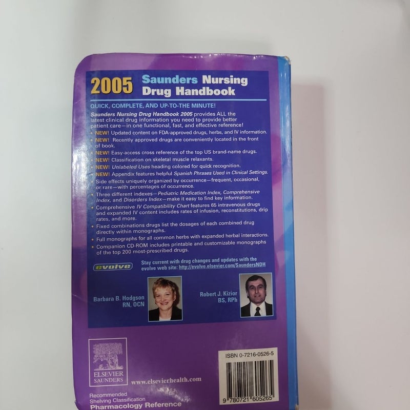 Saunders Nursing Drug Handbook 2005