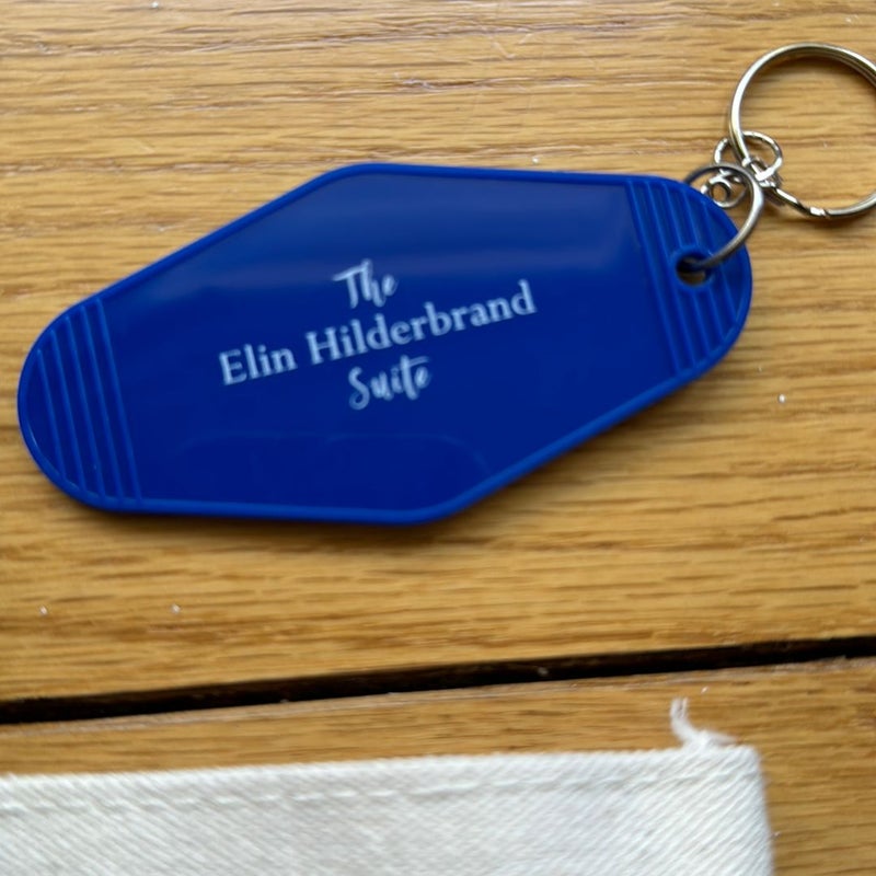 Elin Hilderbrand tote and keychain 