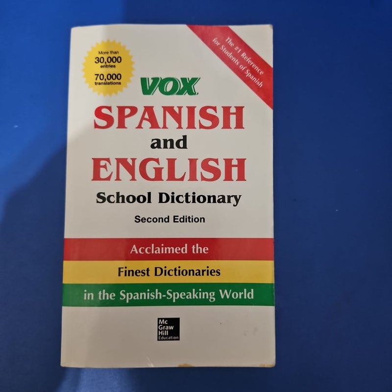 VOX Spanish and English School Dictionary, Paperback, 2nd Edition