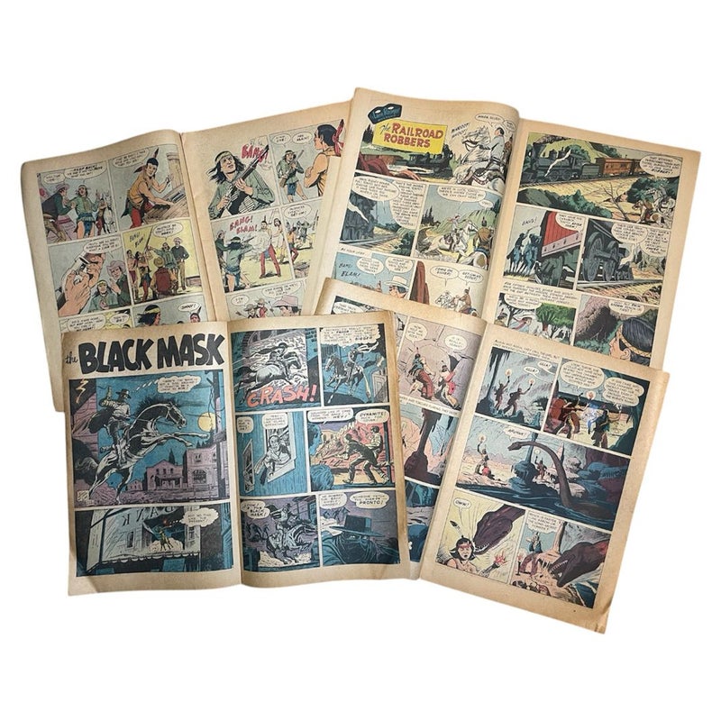 Vintage Western Comic Lot of 8 1950s 60s Lone Ranger Damaged Reader Copies Set