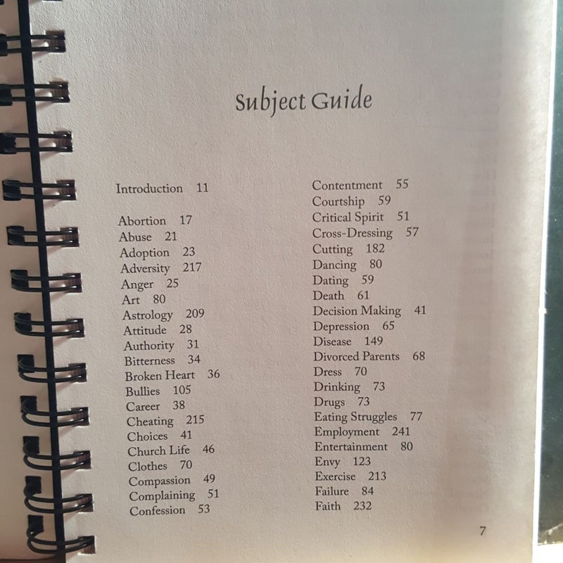 Quick Scripture Reference for Counseling Youth