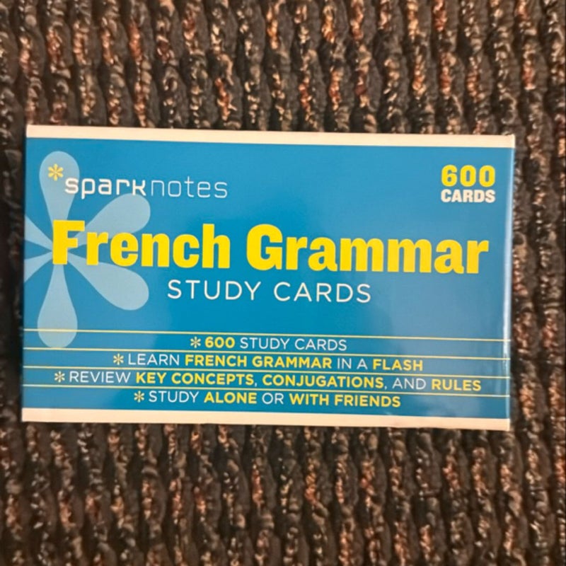 French Grammar SparkNotes Study Cards