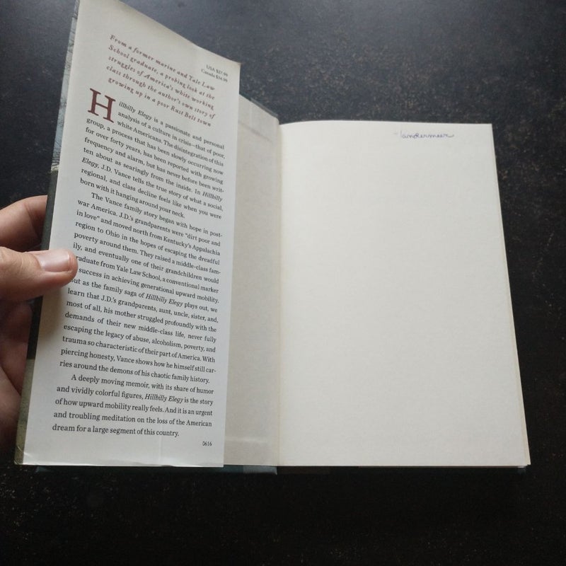 Hillbilly Elegy *First Edition*