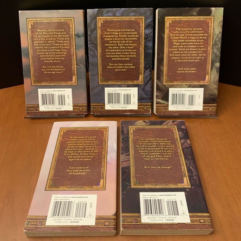 Complete First Edition Iconic Core Dungeons & Dragons Novel Series 1-10: The Savage Caves, The Living Dead, Oath of Nerull, City of Fire, The Bloody Eye, Treachery’s Wake, Plague of Ice, The Sundered Arms, Return of the Damned, The Death Ray