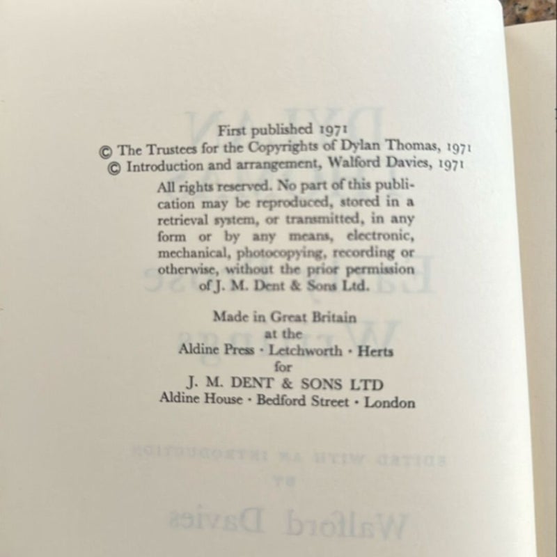 Early Prose Writings [of] Dylan Thomas (1st Edition)