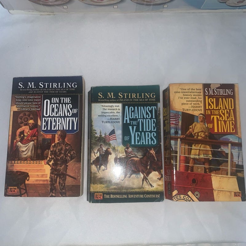 LOT OF 3 S.M. STIRLING PAPERBACK BOOKS OCEANS OF ETERNITY-AGAINST THE TIDE YEARS