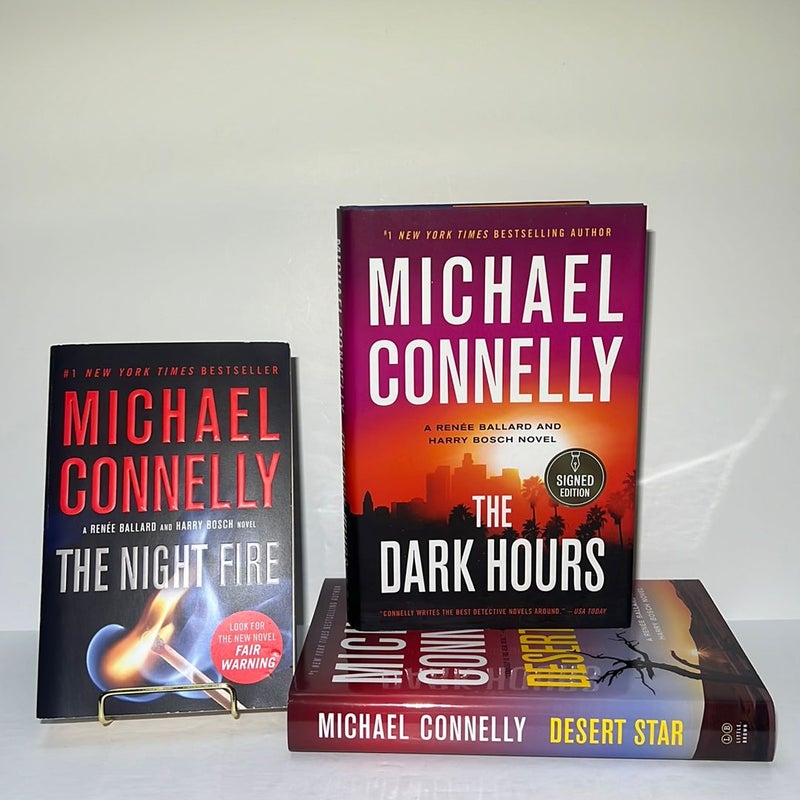 A Renee Ballard & Harry Bosch Novel Series (3 Book)  Bundle: The Dark Hours (SIGNED), Desert Star & The Night Fire 