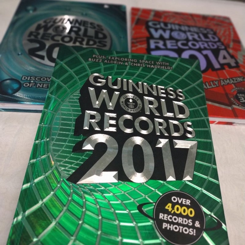 Guinness World Records Books 2013, 2014,and 2017 Collection of 3 Novels
