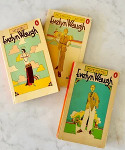 Set of 3 Vintage Evelyn Waugh Penguin Paperbacks