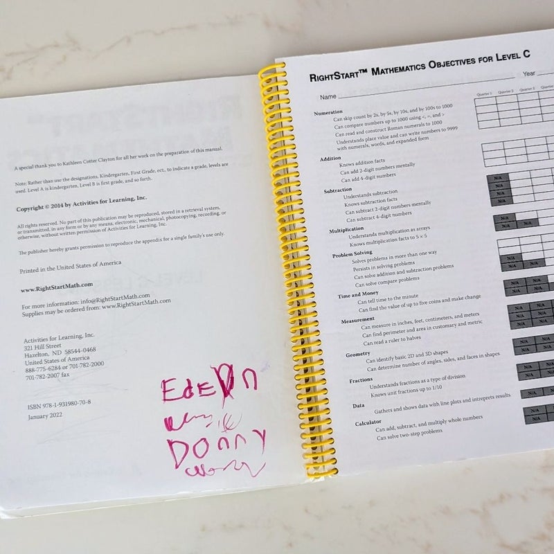 RightStart Mathematics Level C Lessons (2nd Edition)