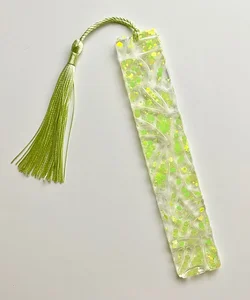Resin Bookmark with Green/Yellow Glitter