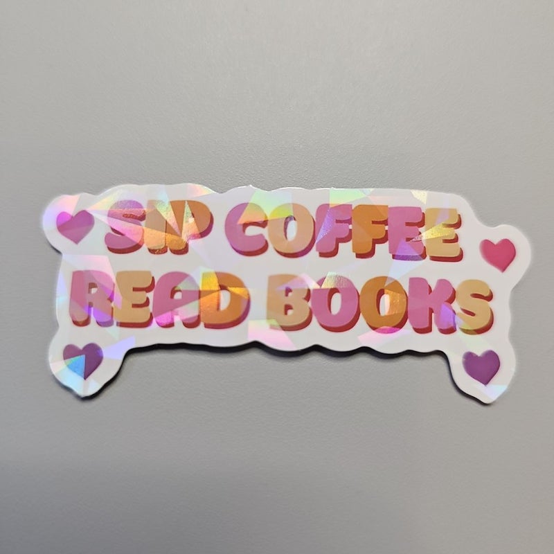 Coffee & Books Holographic Sticker Bundle