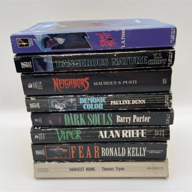 Lot of 8 Vintage Horror Paperbacks from Hell Rare Mass Market 70s 80s Books