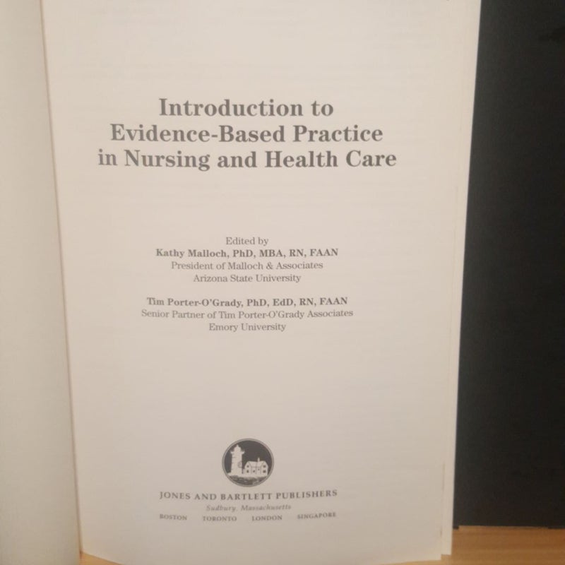 An Introduction to Evidence-Based Practice in Nursing and Health Care