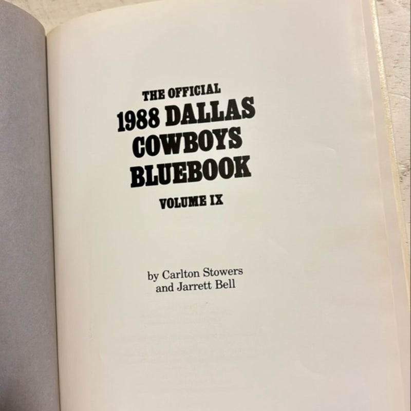 The Official 1988 Dallas Cowboys Bluebook IX