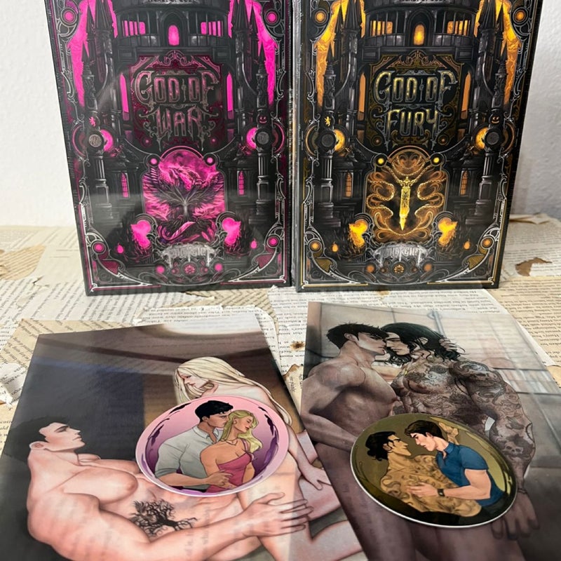 BFDC god of fury & god of war books for days crate rina kent