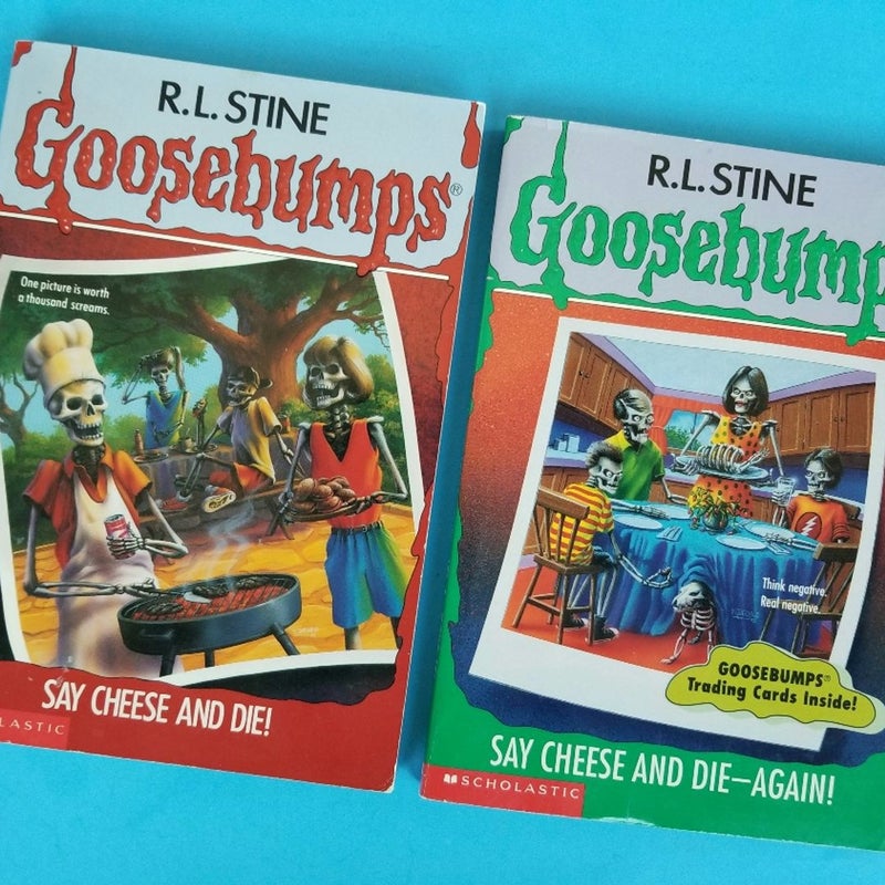 VINTAGE 90s GOOSEBUMPS R.L. STINE BOOKS SAY CHEESE AND DIE - AGAIN SER. #4 & #44