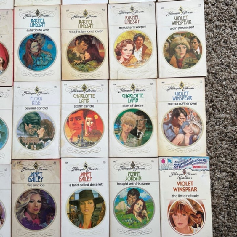 29 vintage harlequin books from the 70’s and 80’s