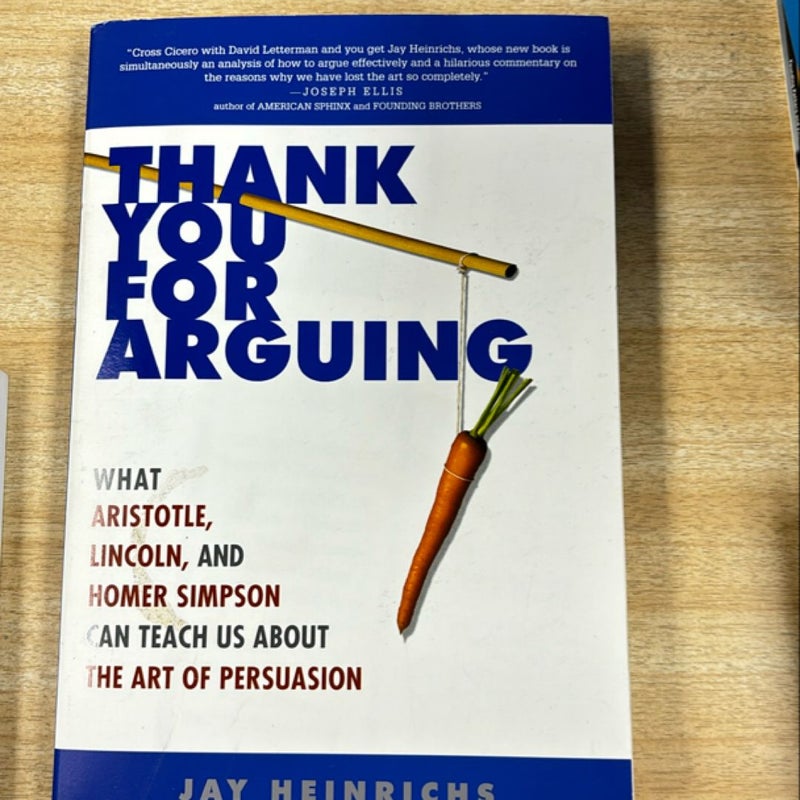 Thank You for Arguing