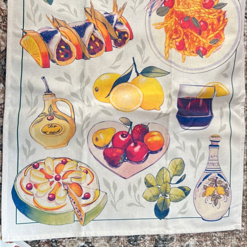 Sea & vine tea towel