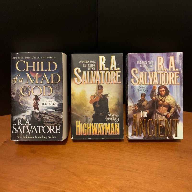 R. A. Salvatore Collection: 14 Books, Crimson Shadow Trilogy, DemonWars, more: Luthien’s Gamble, Sword of Bedwyr, The Dragon King, Echoes of the Fourth Magic, The Woods Out Back, The Dragon’s Dagger, Child of a Mad God, The Highwayman, The Ancient, The Demon Awakens, The Demon Spirit, The Demon Apostle, Mortalis, Ascendance