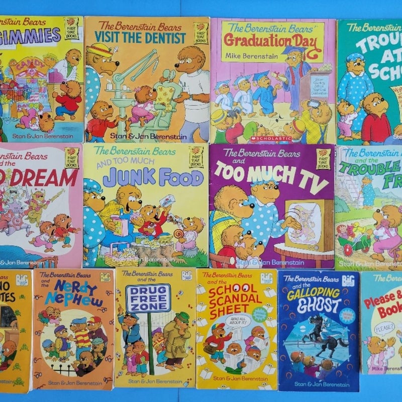 VINTAGE BERENSTAIN BEARS LOT OF FIRST TIME BOOKS 1980s - 1990s STAN & JAN HC/PB