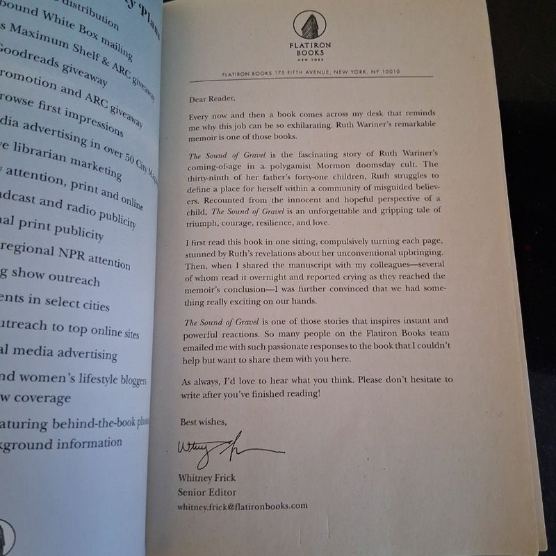 The Sound of Gravel (Advanced Reading Copy)