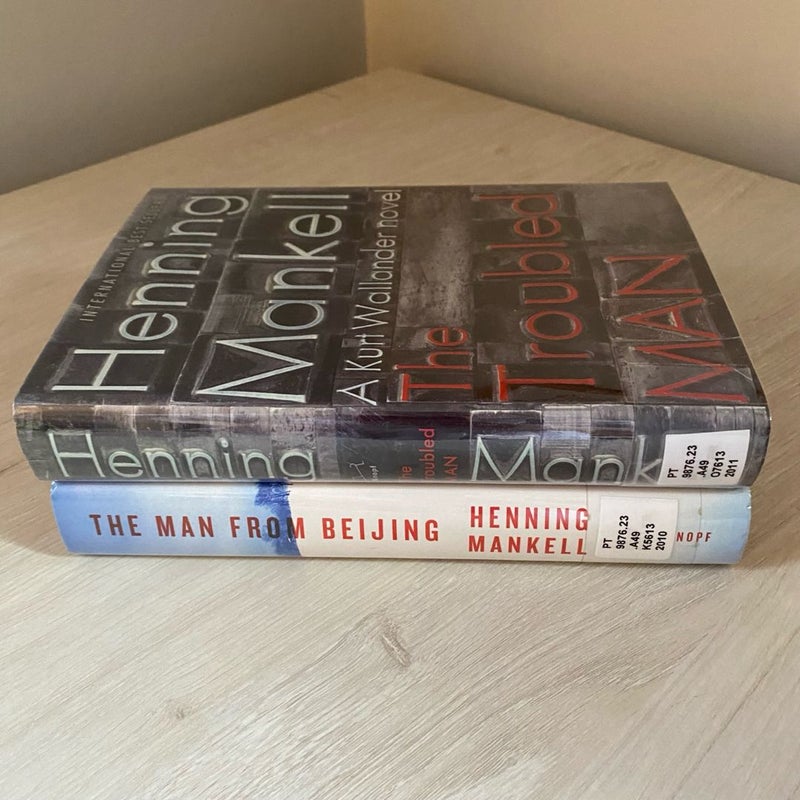 Lot Of Two (2) Henning Mankell Hardcover Books ExLibrary - One First US Edition