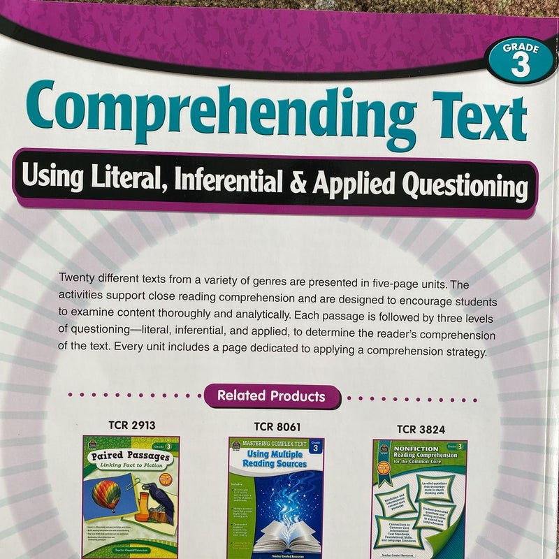 Comprehending Text Using Literal/Inferential/Applied Quest-3