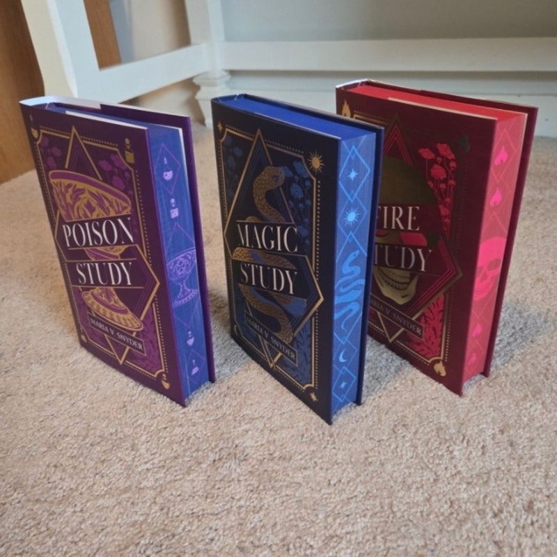 Signed Fairyloot young adult fantasy sprayed edges exclusive magic study poison study fire study