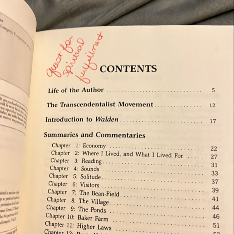 CliffsNotes on Thoreau's Walden