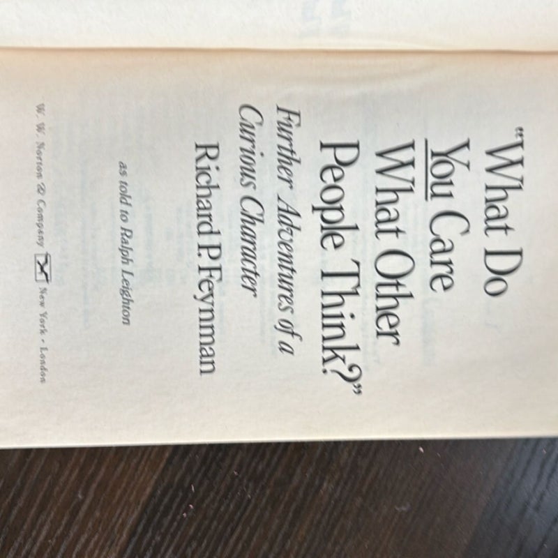 "What Do You Care What Other People Think?"