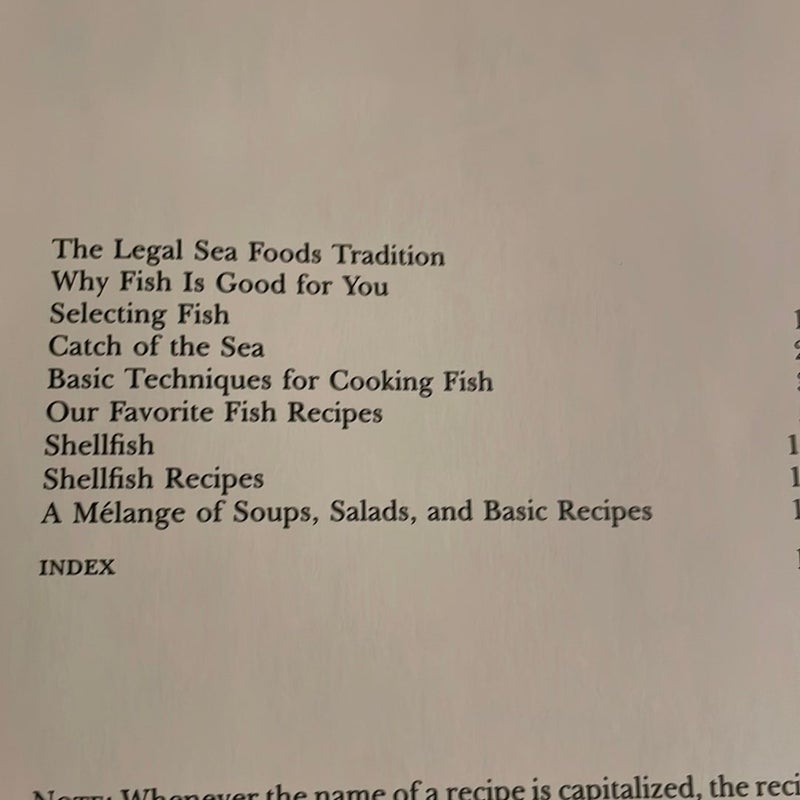The Legal Seafood Cookbook