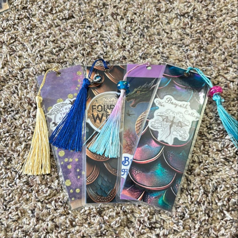 Handmade fourth wing bookmarks