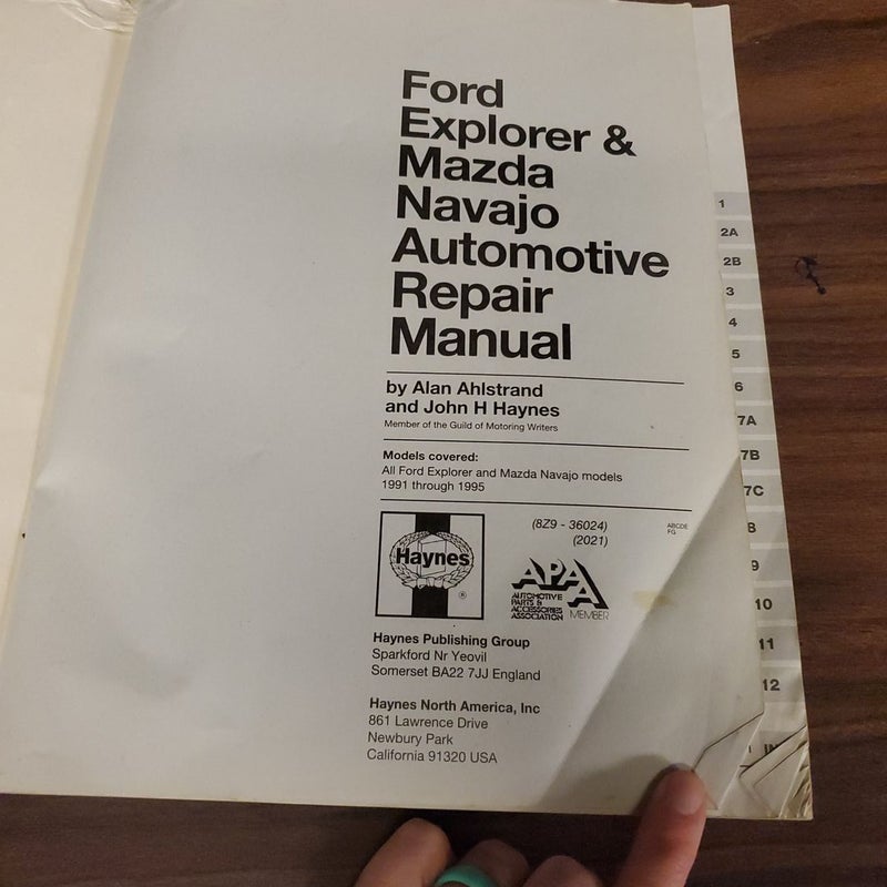 Ford Explorer 1991 thru 1995 Haynes Automotive Repair Manual 