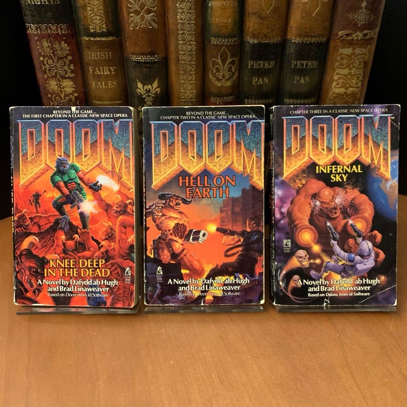 DOOM Novel Series 1-3: Knee Deep in the Dead, Hell on Earth, Infernal Sky, All First Edition First Printing