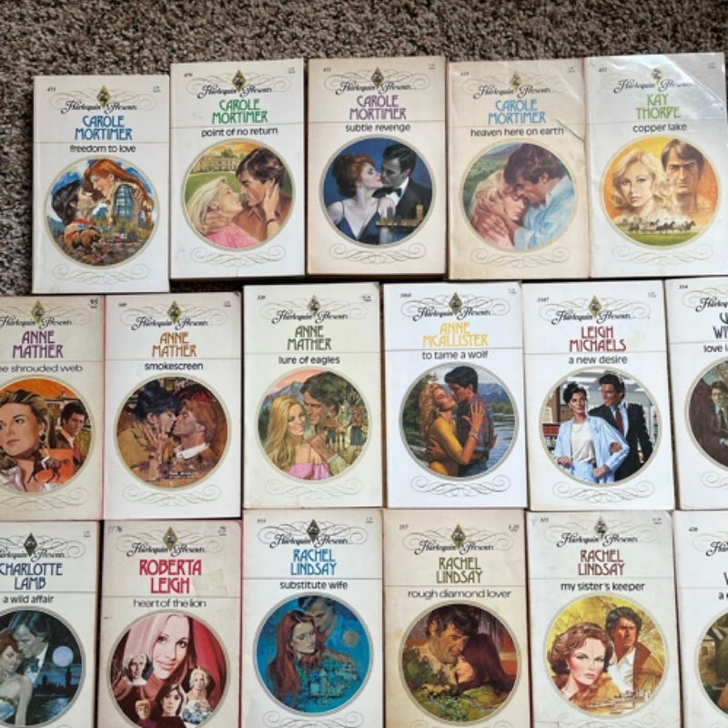 29 vintage harlequin books from the 70’s and 80’s